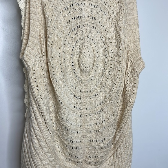 Flying Tomato Lace Sweater Vest Cardigan Ivory Women's Sleeveless Size Small - Picture 9 of 12